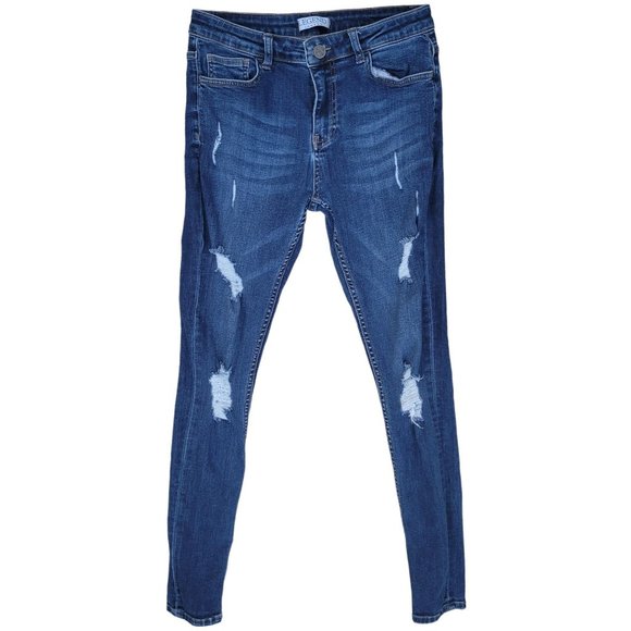 Legen London Womans Distressed Whisking Skinny Denim Jeans Hight Waist 30x30 - Picture 1 of 9